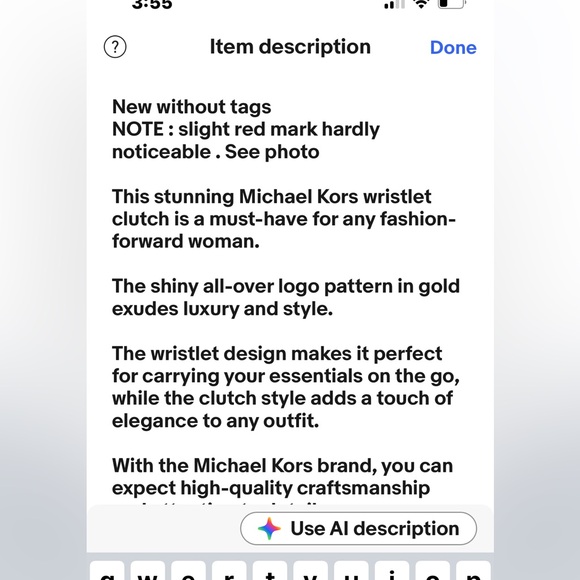 NWOT Michael Kors wallet wristlet long gold shiny All Over Logo - Picture 14 of 15